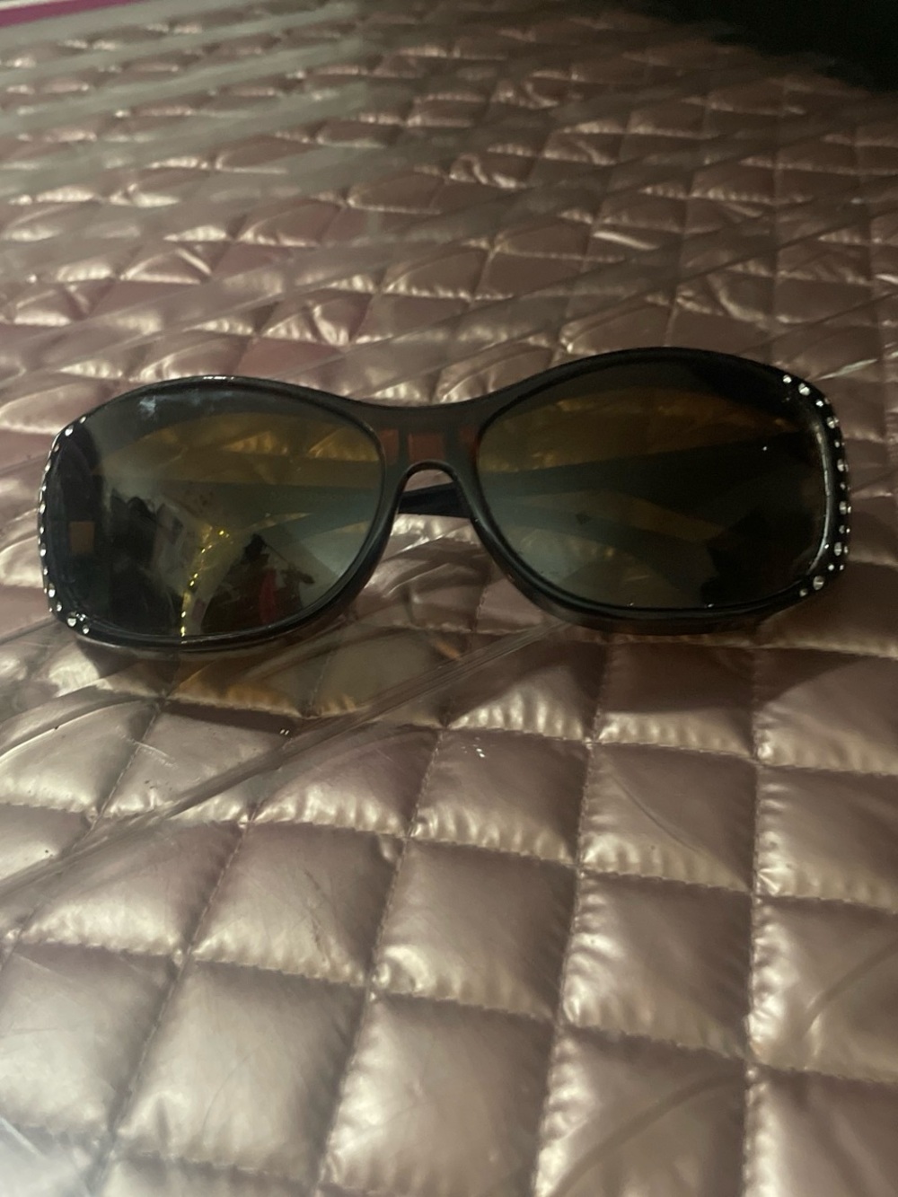 Black Women's Oversized Sunglasses with Accent Studs